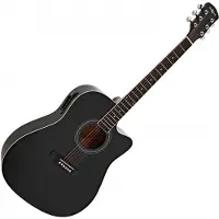 Gear4Music Dreadnought Elektroakustisk Guitar fra Sort