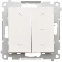 Kontakt-Simon roletkontakt 55 TZW2.01/111 dobbelt trekredsløbs 1-0-2 modul 10A, 250V~, hurtigtilslutning hvid mat