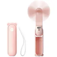 JISULIFE Handheld Fan Life8 Plus Portable USB Fan with Power Bank Function 4500mAh and Flashlight - Pink