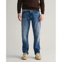 Gant Ganttil mænd. 1000260 Blå slim fit-jeans (36/32), Casual, Bomuld, Denim