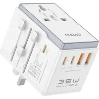 Dudao A35Pro Universal Travel Adapter 35Watt GaN 3xUSB-C + 2xUSB-A White