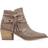 Refresh Refreshtil kvinder. 17518004-TAUPE Ankelstøvler i læder 175180 brun (38), 3-5 cm, Ruskind, Lynlås, Casual