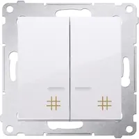 Kontakt-Simon DW7/2L.01/11, Plast, Hvid, IP20, 250 V, 10 A, 75 mm