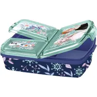 Disney Frozen Frozen madkasse - Børnemadpakke med 3 rum til børn - Mørkeblå og grøn