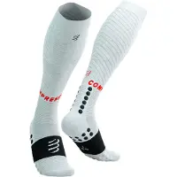 Compressport - Trail running tøj - Full Socks Recovery 2.0 White til Unisex - Størrelse 39-41 - Hvid