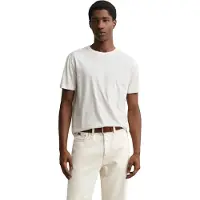 Gant Ganttil mænd. 2003436 T-shirt i pimabomuld knækket hvid (L), Casual, Korte ærmer