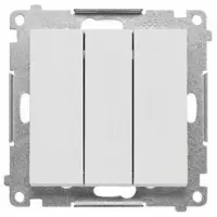 Kontakt-Simon Simon 55 triple-afbryder (modul) 10A 250V~, hurtigtilslutning, lys grå mat