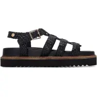 Carmela Carmelatil kvinder. 16303001-NEGRO Sandaler i læder 163030 sort (37), 1-3 cm, Spænder, Casual