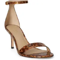 Ralph Lauren Lauren Ralph Laurentil kvinder. 802P15743001 Allie-sandaler i skildpaddeskal med brune mellemhæle (39), Læder, 5-8 cm, Spænder, Casual, Part