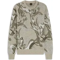 BOSS Relaxed fit sweater i med jacquardstrikket mønster