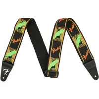 Fender Neon Monogramed Guitar Strap 2in Green/Orange