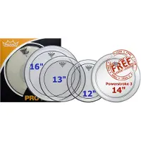 Remo Pinstripe Complete Pack - 12 13 16" Heads w/22 P3 + Free 14 Powerstroke 3