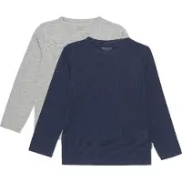 Minymo Bluse - 2-Pak - Navy/Grå - - 4 år (104) - Bluse