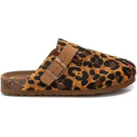 Xti Xtitil kvinder. 14287106-LEOPARDO Træsko 142871 brun (40), Læder, Fast, Ingen, Casual, Dyreprint