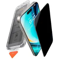 Torras iPhone 16 GlassGo Privacy Skærmbeskyttelse Hærdet Glas med Automatisk Justeringsramme
