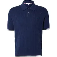 Tommy Hilfiger Bluser & t-shirts 'Cable Short Sleeve' marin / hvid