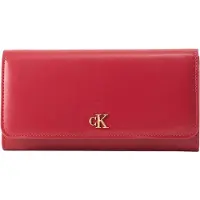 Calvin Klein Tegnebog 'Monogram Plaque Flap' rød