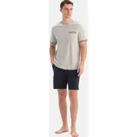 Dagi Pyjamas kort lysegrå / sort