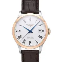 Longines Herreur L2.820.5.11.2 Record Hvid/Læder Ø38.5 mm