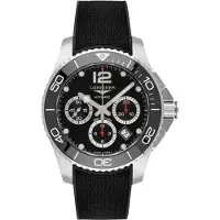 Longines Herreur L3.883.4.56.9 Hydroconquest Sort/Gummi Ø43 mm