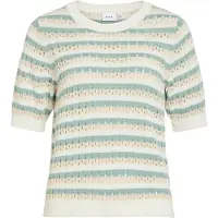 Vila Pullover 'VIElinja' sand / mint / hvid