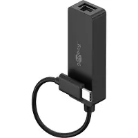 Goobay 76579, USB-C, RJ-45, 0,1 m, Sort