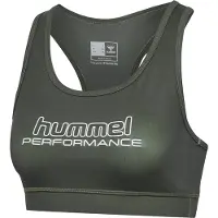 Hummel Sports-BH 'Te Fundamental' mørkegrøn / hvid