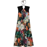 Desigual Sommerkjole 'Tropical' turkis / grøn / mørkeorange / sort