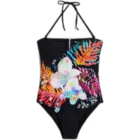 Desigual Badedragt 'Tropical' royalblå / orange / pink / sort