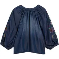 Desigual Bluse blue denim / rød / hvid