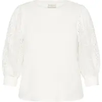 KAFFE CURVE Bluse 'KCBella' naturhvid
