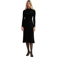 Pepe Jeans Pepe Jeanstil kvinder. PL9537749 Carla kjole sort (M), Casual, Bomuld, Lange ærmer
