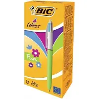 BIC 4 farver mode kuglepen (12 stk.)