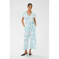 Kaffe Jumpsuit 'KAMira' beige / himmelblå
