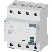 Siemens Jordfejlafbryder typ A, 4-polig, 25A, 30mA, 400V