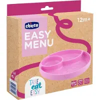 Chicco 00010216100000, Barnetallerken, Pink, Silikone, Dreng/Pige, 1 År
