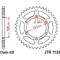 JT Sprockets 420 Jtr1133.65 Steel Bagtandhjul