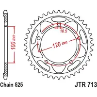 JT Sprockets 525 Jtr713.42 Steel Bagtandhjul