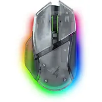 Razer Basilisk V3 pro 35K - Phantom White Edition - mus - højrehåndet - optisk - 11 knapper - trådløs, kablet - Bluetooth, USB-C, 2.4 GHz - hvid