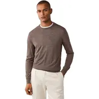 Hackett London Hackett Londontil mænd. HM7000204 Ess Merino Crew-trøje i beige (L), Casual, Bomuld, Klassisk