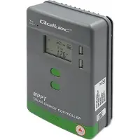 Qoltec Adapteris Saulės valdiklis įkrovimo mppt su temperatūros jutiklis 20a12v / 24v lcd 2 x usb
