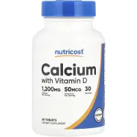 Nutricost , Kalcium med Vitamin D, 60 Tabletter