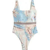 Next Badedragt creme / lyseblå / choko