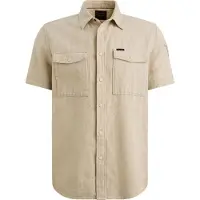 PME Legend Skjorte 'Shirt with short sleeves in cotton/linen' lysegrøn