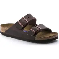 Birkenstock Birkenstocktil kvinder. 452763 Læder Arizona Soft Footbed Oiled sandaler (smal pasform) brun (42), Fast, Ingen, Casual