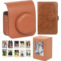 Loveinstant 4-i-1 cover-sæt: etui + album + etui/box + stickers + fotos til Fuji Instax Mini 41, brun