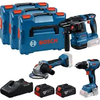 Bosch Gsr18v-65+gbh18v-22+gws18v-8+(2x 5.0ah+g Elektrisk Værktøjssæt