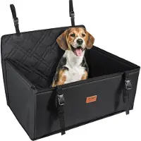 Vevor Hundesæde, Vandtæt Hundesæde til Bil med Støtteramme, Kæledyrssæde med Clip-On Sikkerhedsline, Hundeseng til Små, Mellemstore og Store Hunde op til 22,5 kg, Sort