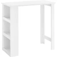 SoBuy FWT17-II-W Hvid barbord med hylder 112x57x106 cm