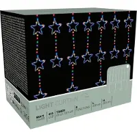 Koopman International Koopman julelys lyskæde gardin 200x200 cm 415 LED stjerner multicolor